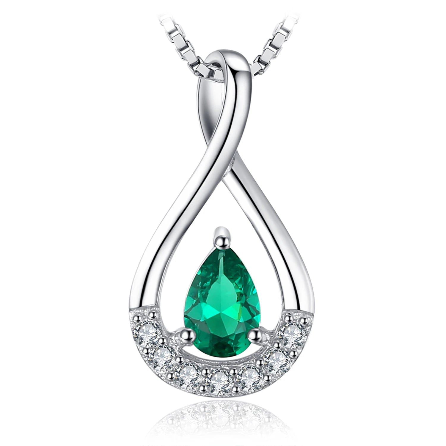 Fashionable Simulated Emerald Pendant in 925 Sterling Silver - No Chain Included