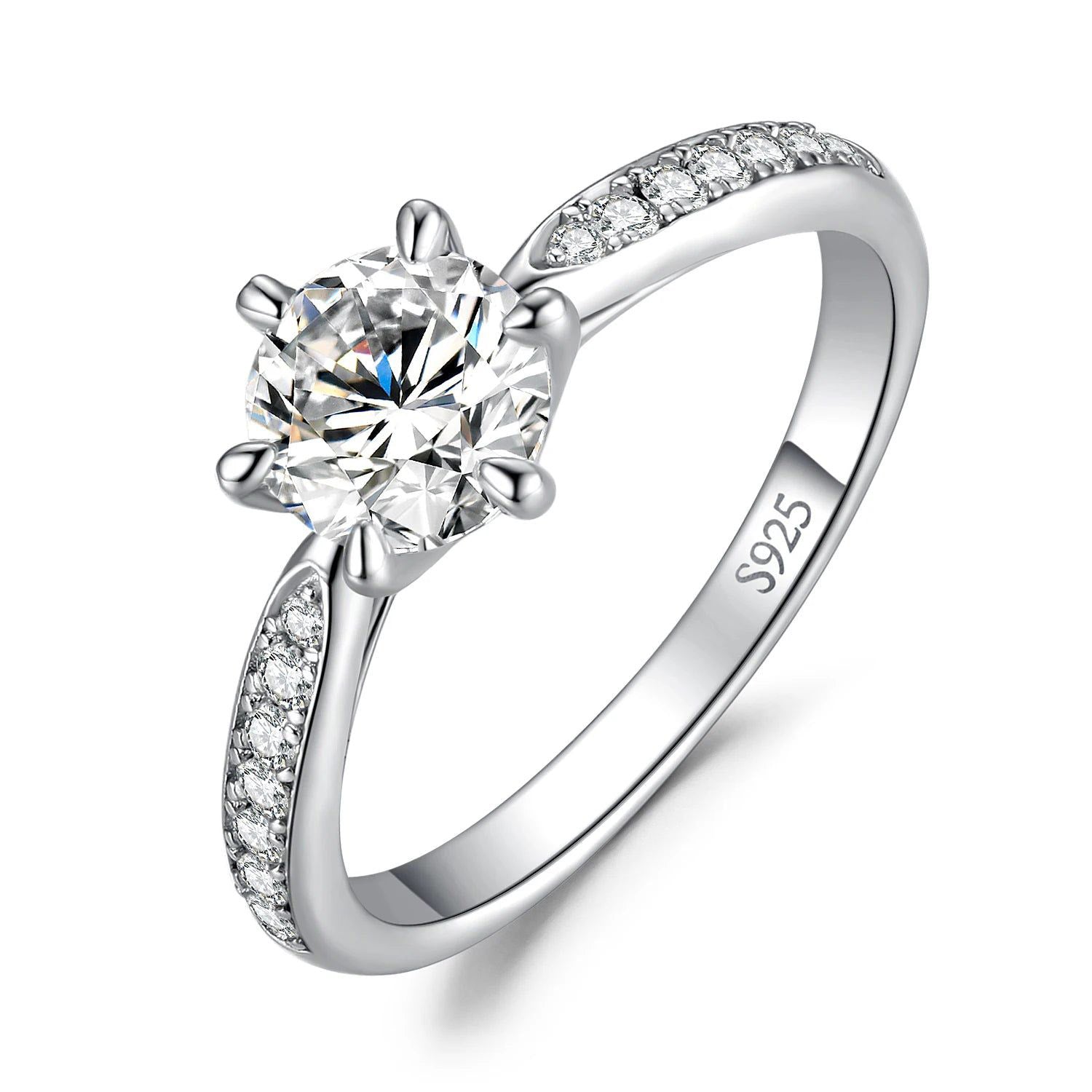 Timeless 5A CZ Solitaire 925 Sterling Silver Ring - Classic Elegance in Fine Jewelry