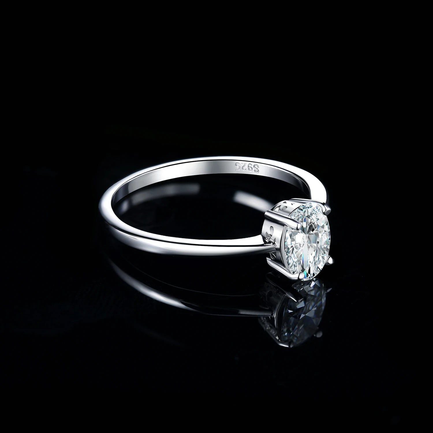 Timeless Elegance: 5A CZ Oval Solitaire 925 Sterling Silver Ring