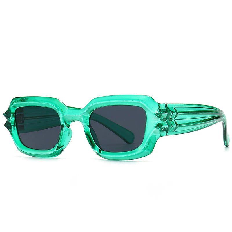 Trendy Candy Color Rectangle Lens Sunglasses with UV400 Protection