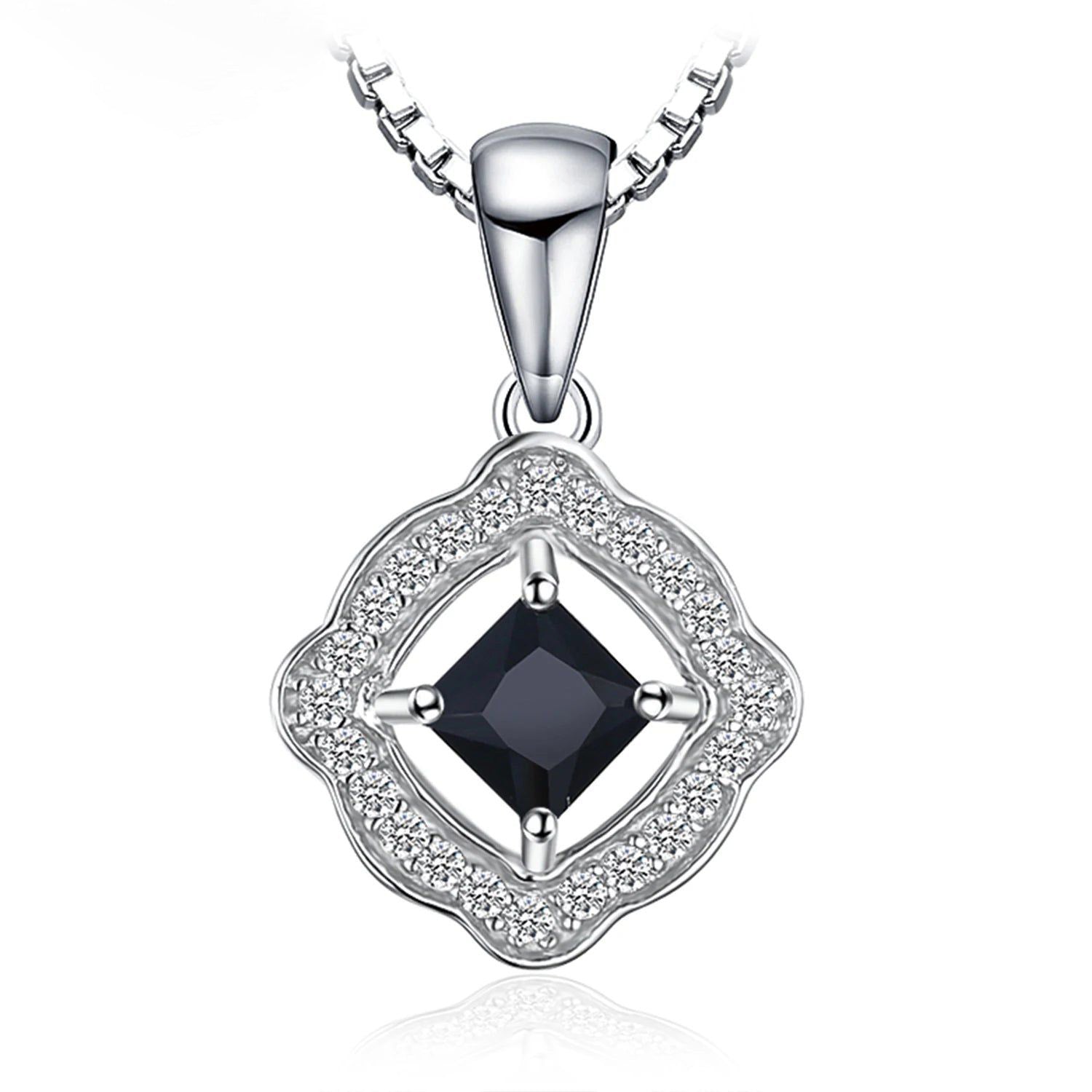 Elegant Black Spinel Silver Pendant - 925 Sterling Silver Fine Jewelry (Pendant Only)