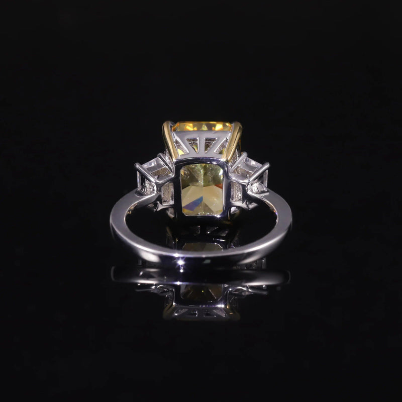 925 Sterling Silver Handmade Cocktail Ring Vivid Yellow Gemstone