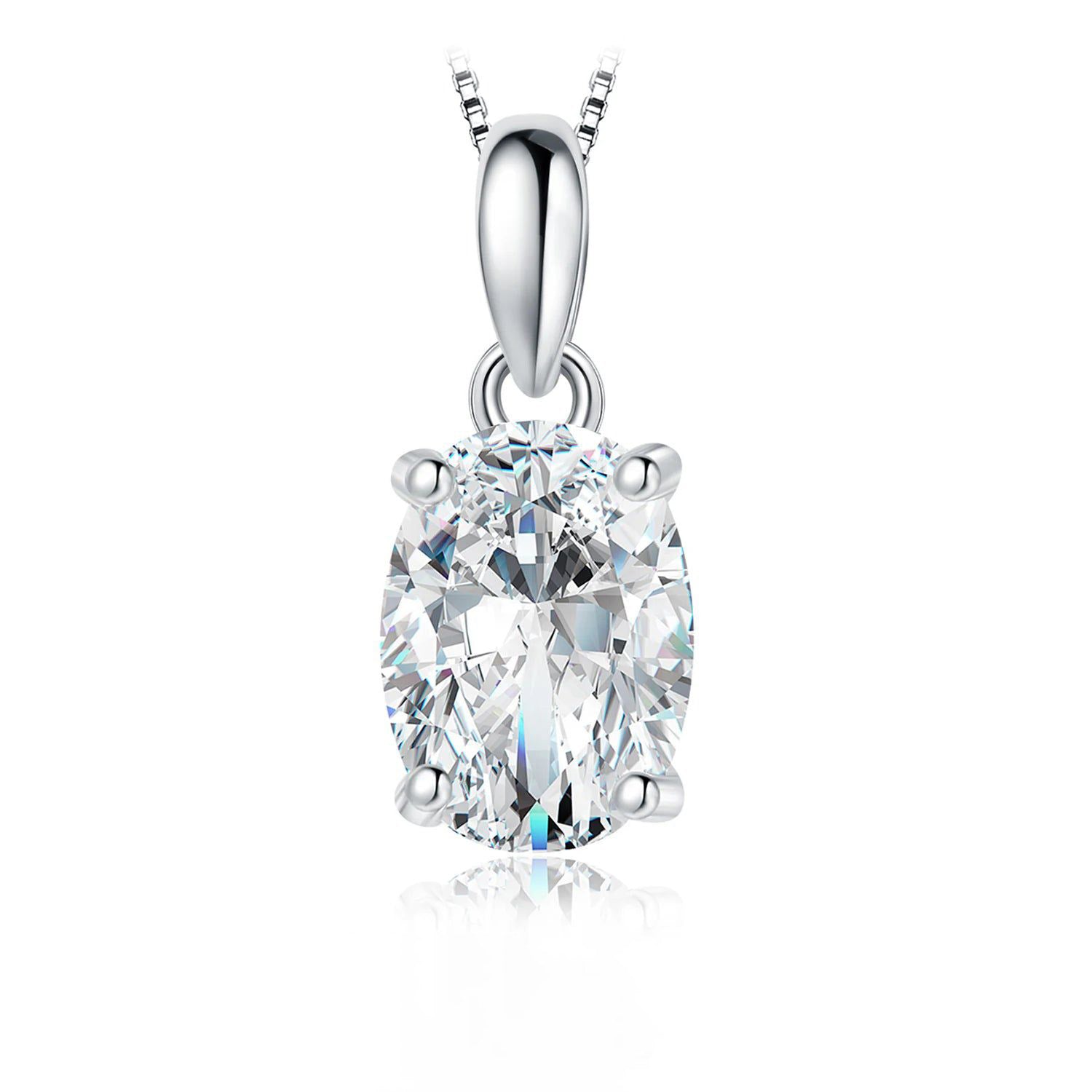 Moissanite Oval Pendant in D Color - 1ct & 2ct Options, S925 Sterling Silver, Yellow Rose Gold Plated, Pendant Only