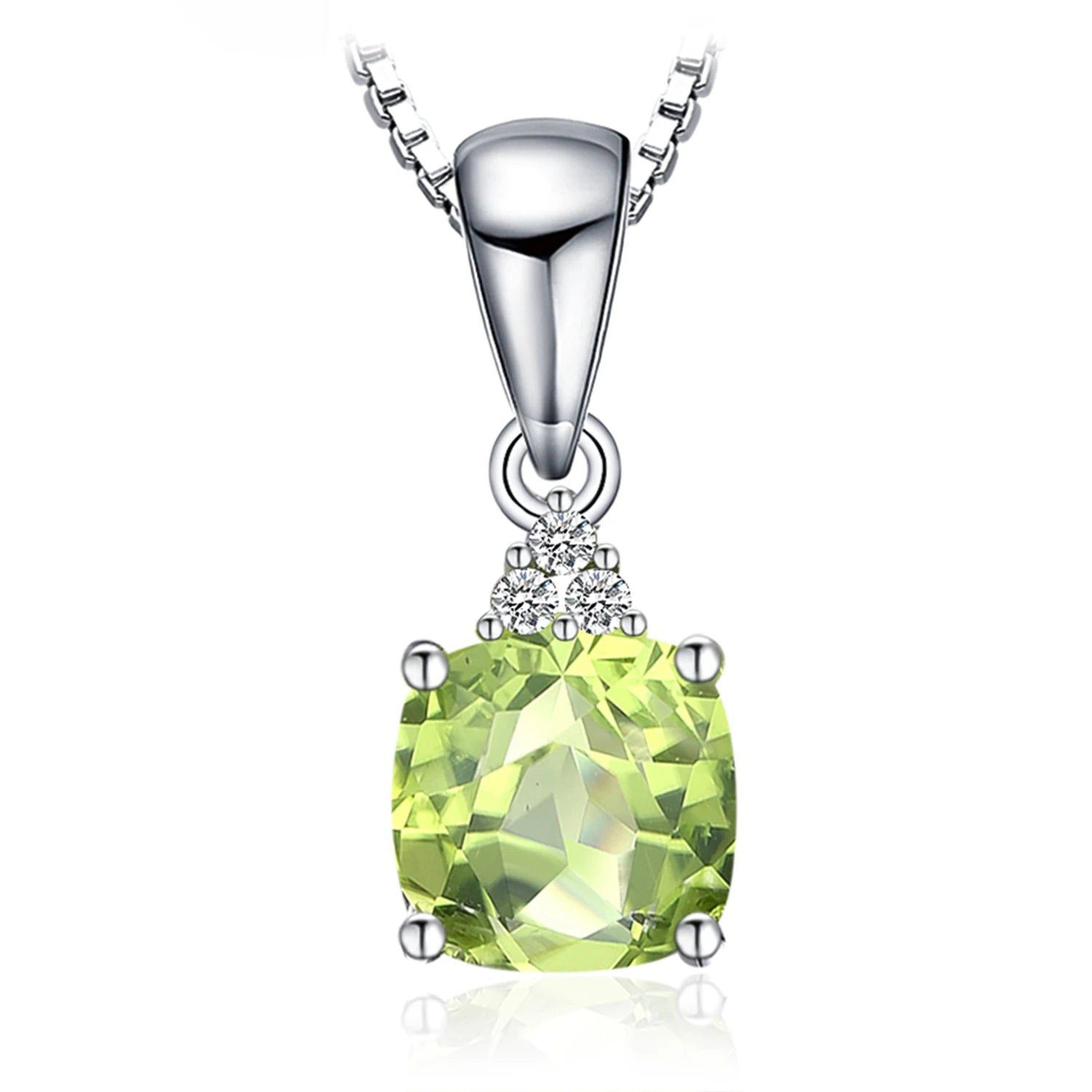 Genuine 1.1ct Peridot Pendant in 925 Sterling Silver - Elegant Choker Accessory (Pendant Only)