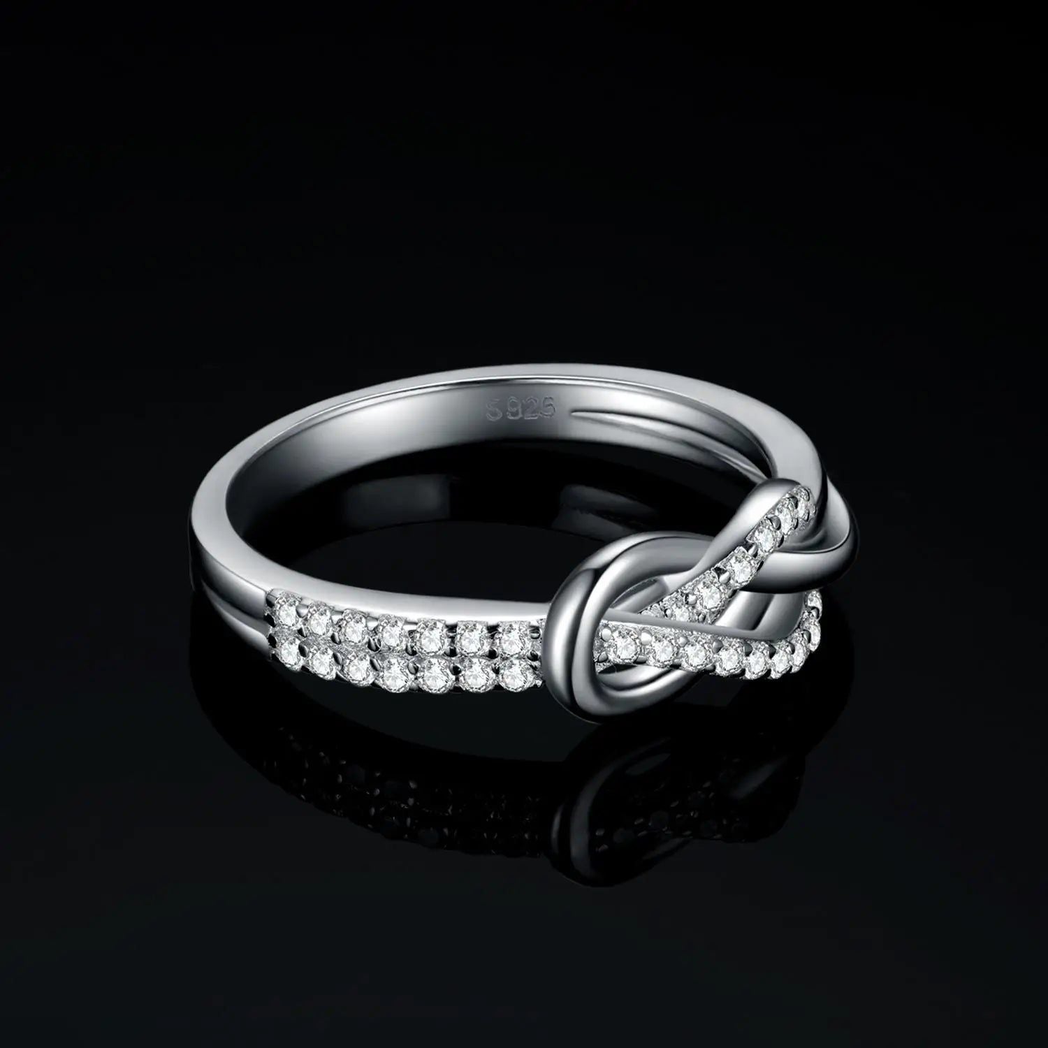 Elegant Infinity Love Knot Gemstone Ring in 925 Sterling Silver - Timeless Statement Jewelry