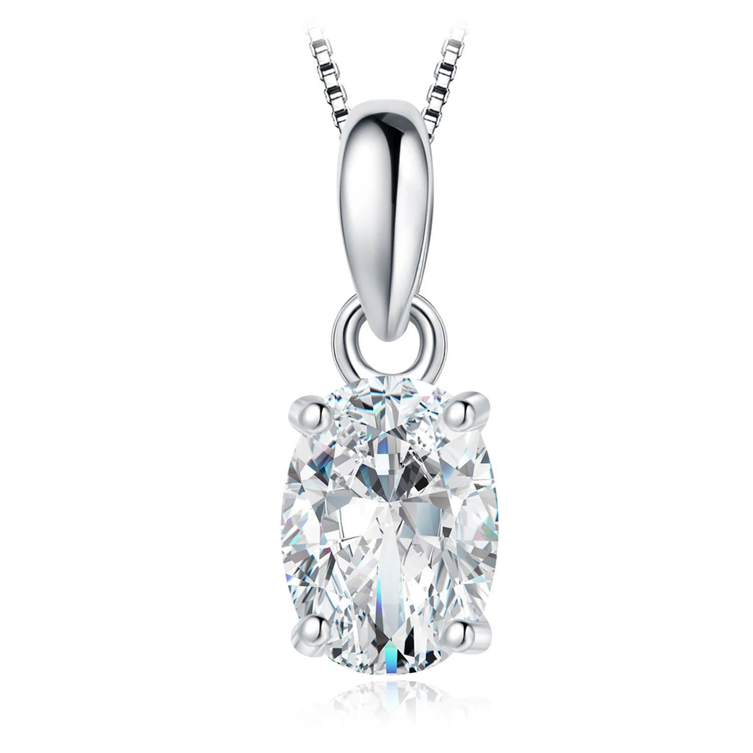 Fashionable 1ct Oval CZ 925 Sterling Silver Pendant for Ladies - Fine Jewelry Pendant Only