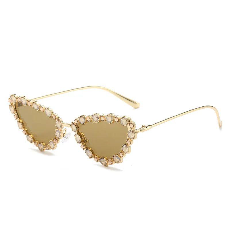 Glamorous Cat Eye Rhinestone Sunglasses with UV400 Protection