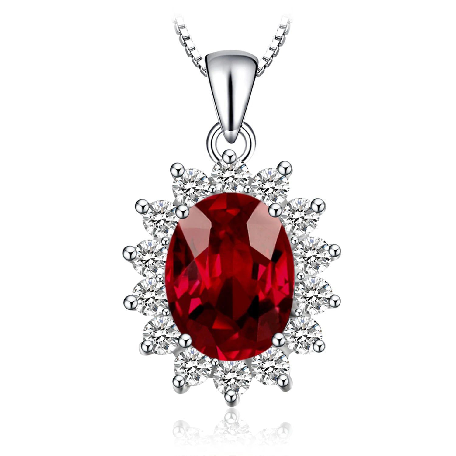 Diana 2.5ct Natural Red Garnet Sterling Silver Pendant - Pendant Only, No Chain