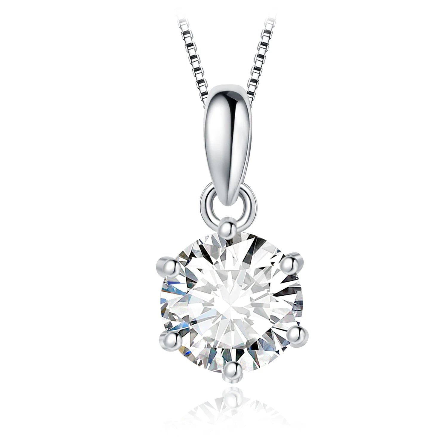 Fashionable 1ct Round Moissanite Pendant in 925 Sterling Silver - Pendant Only, No Chain