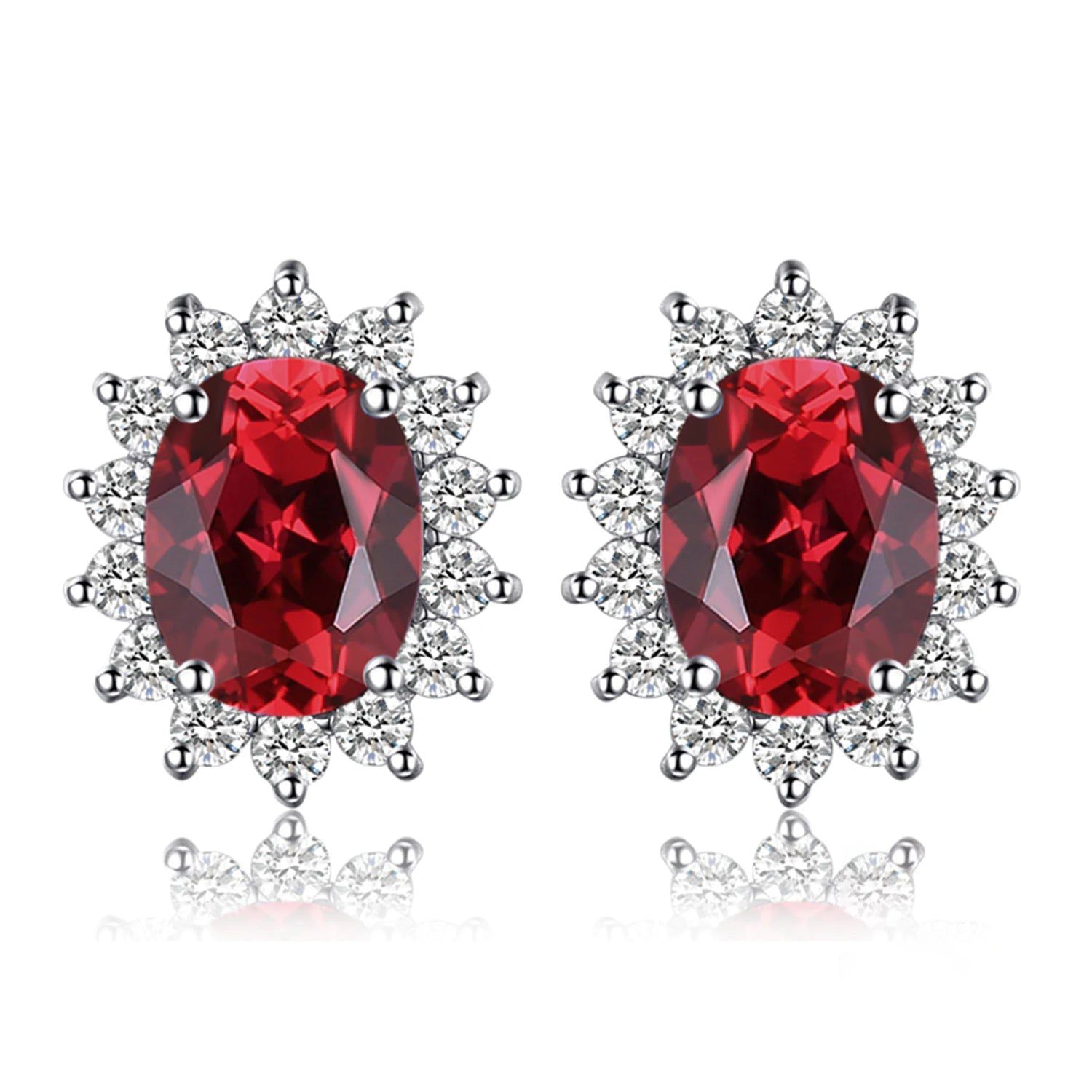 Garnet Elegance: 1.1ct Natural Red Gemstone Stud Earrings in 925 Sterling Silver