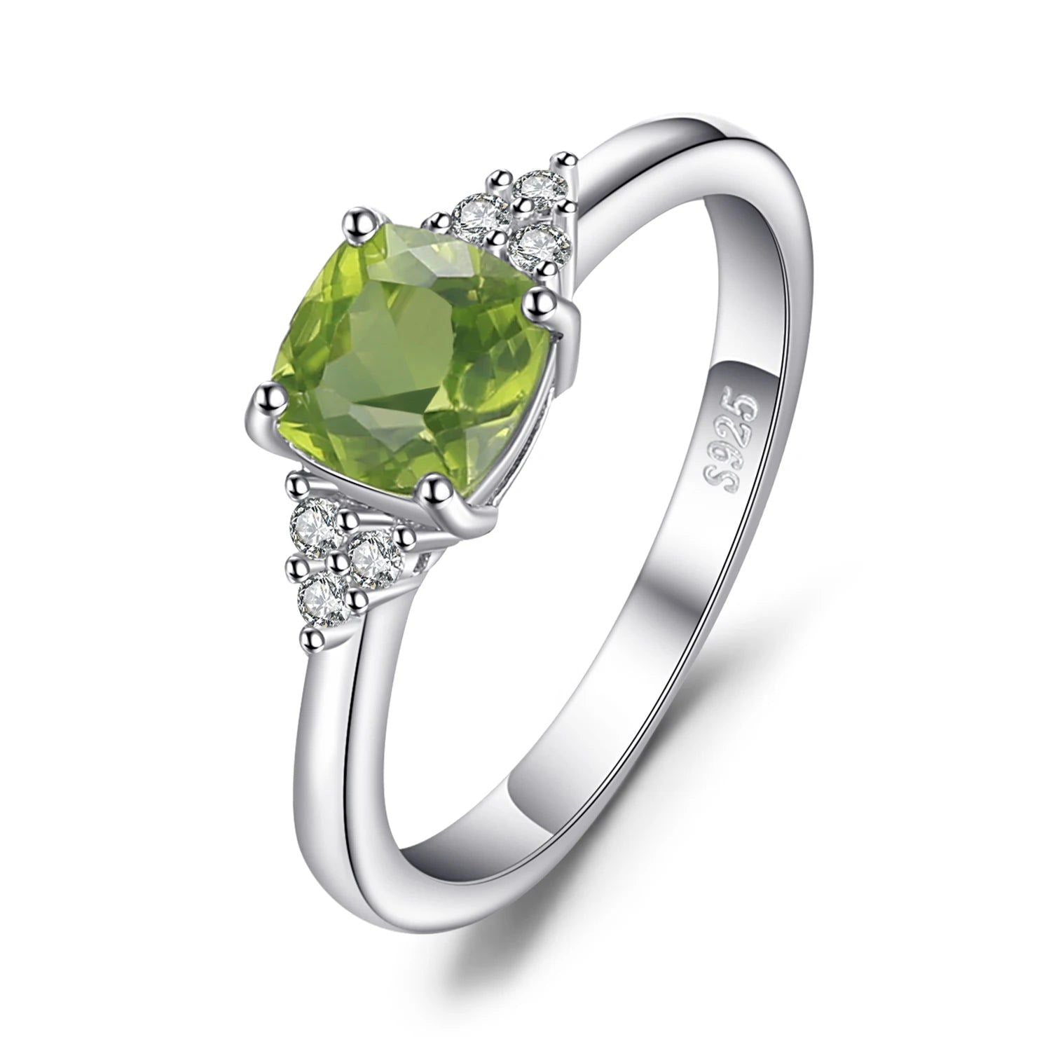 Stunning 1.1ct Natural Peridot Solitaire Ring in 925 Sterling Silver