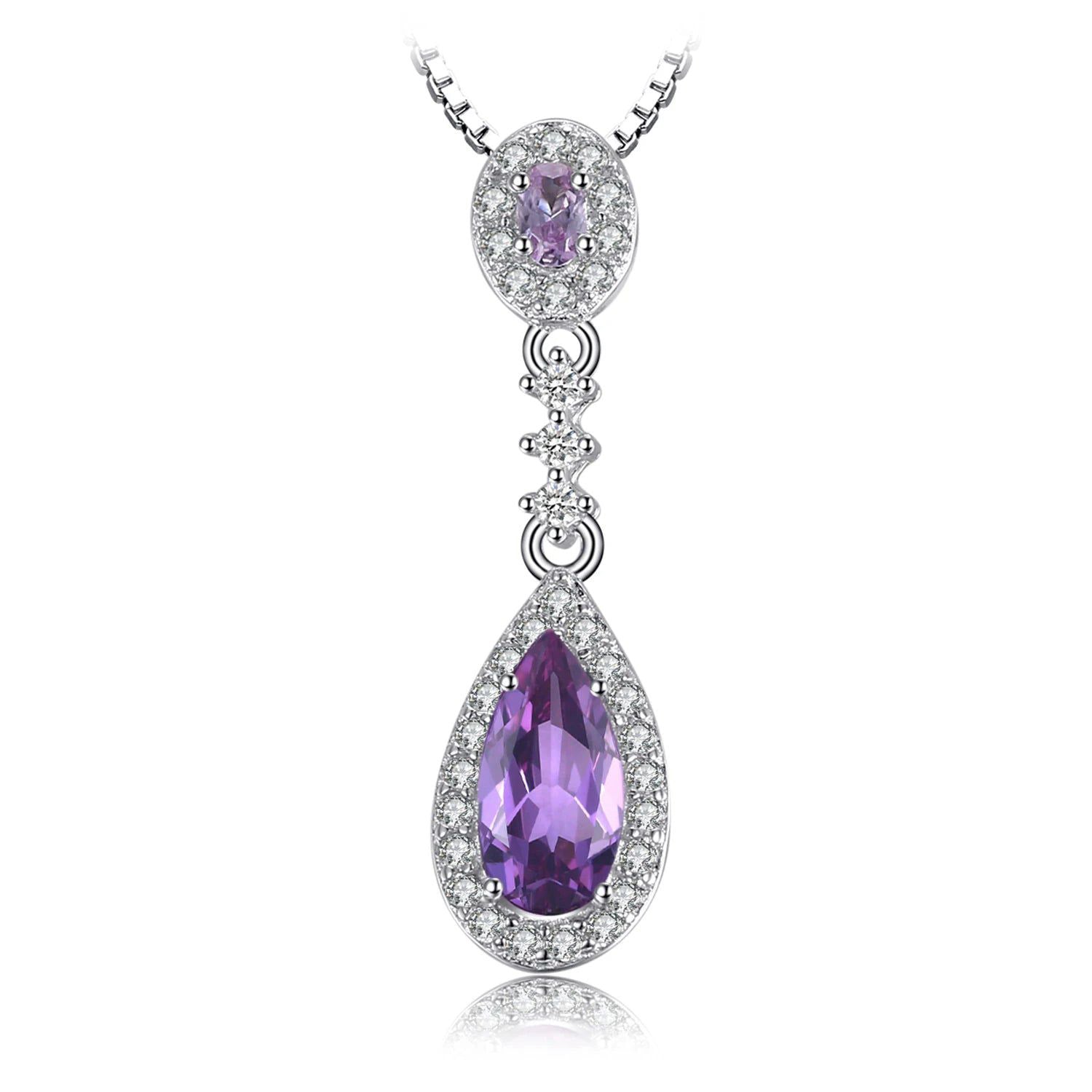 Elegant 2ct Created Alexandrite Sapphire Drop Pendant in 925 Sterling Silver - Pendant Only, No Chain