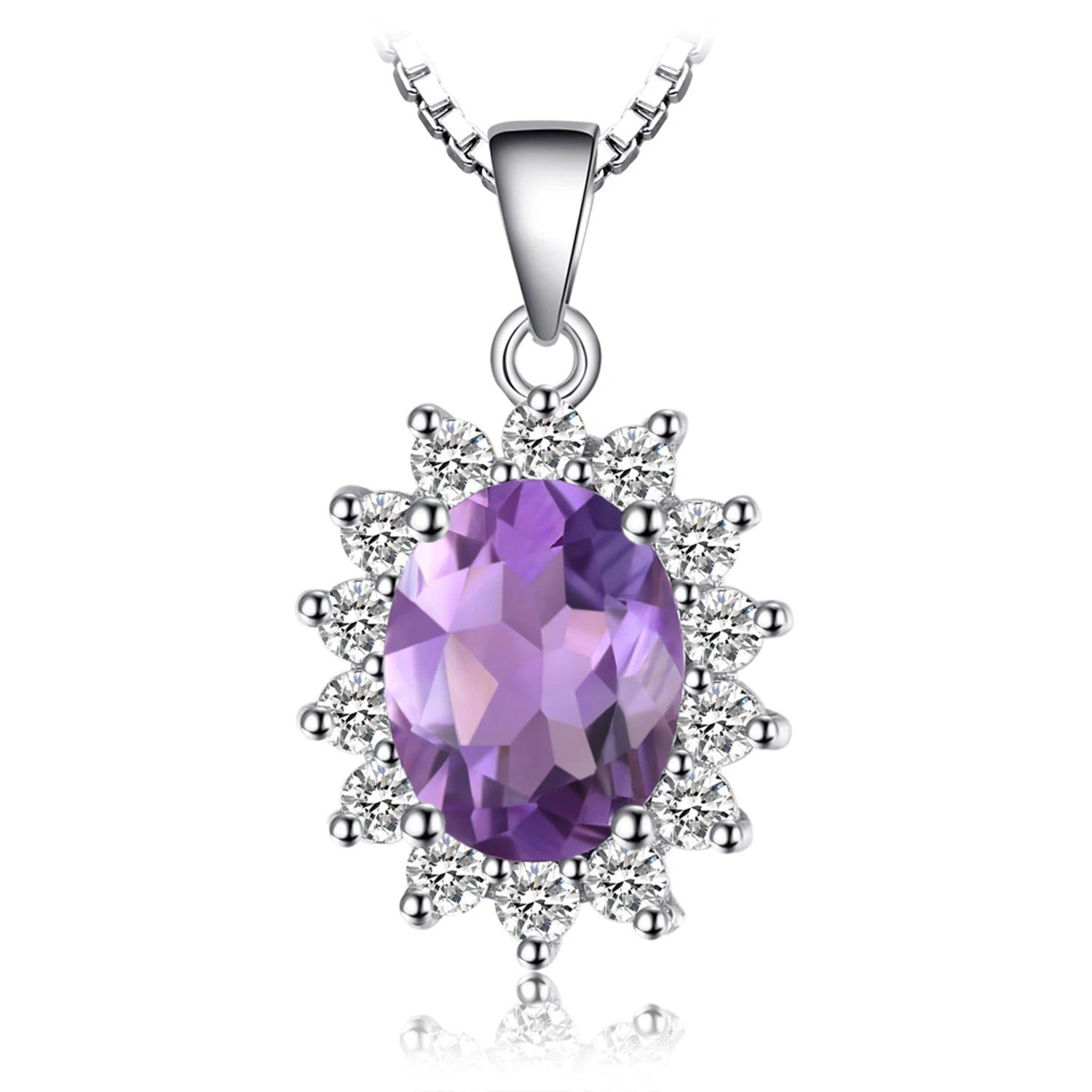 Sophisticated 1.7ct Natural Amethyst Pendant in 925 Sterling Silver - Fine Jewelry (Pendant Only)