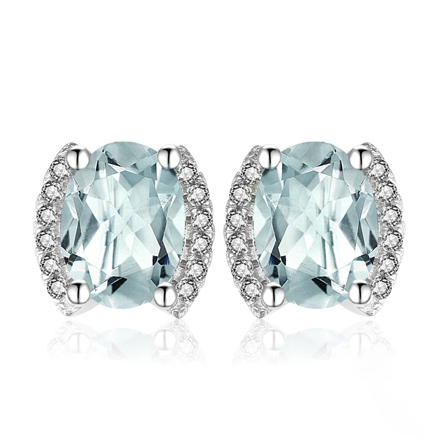 Fashionable 2.3ct Oval Green Amethyst Stud Earrings in 925 Sterling Silver - Fine Jewelry Statement Piece