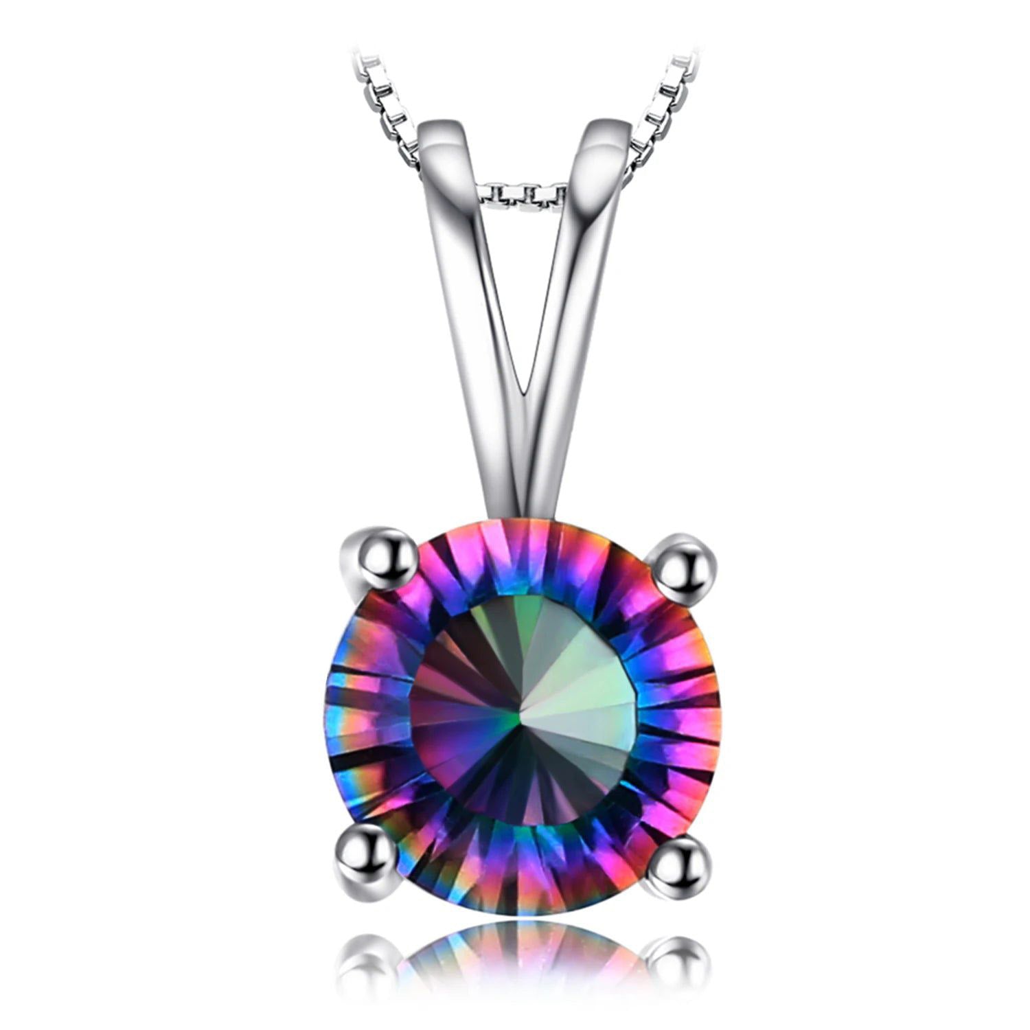 Mystic Rainbow Quartz Pendant in 925 Sterling Silver - Sophisticated Statement Jewelry (Pendant Only)