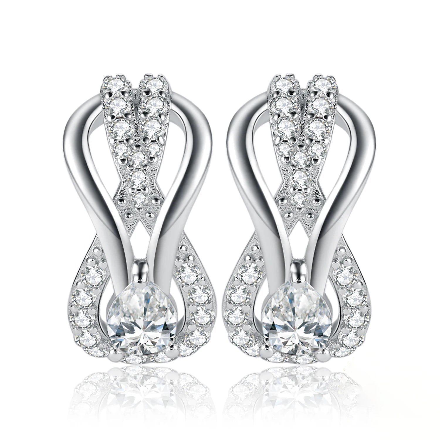 Elegant Infinity Love Knot 2.4ct Gemstone 925 Sterling Silver Stud Earrings - Luxurious Fine Jewelry