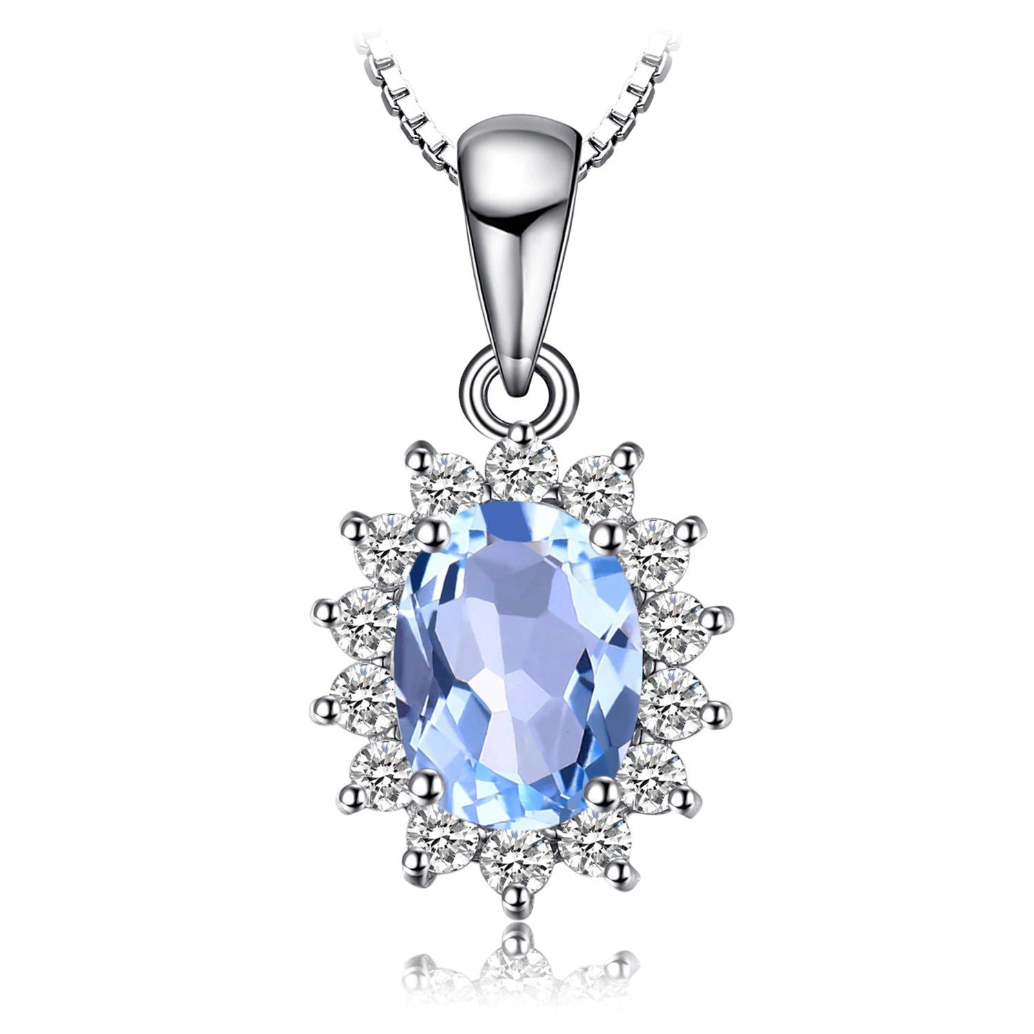 Sophisticated 2.3ct Natural Blue Topaz Pendant in 925 Sterling Silver