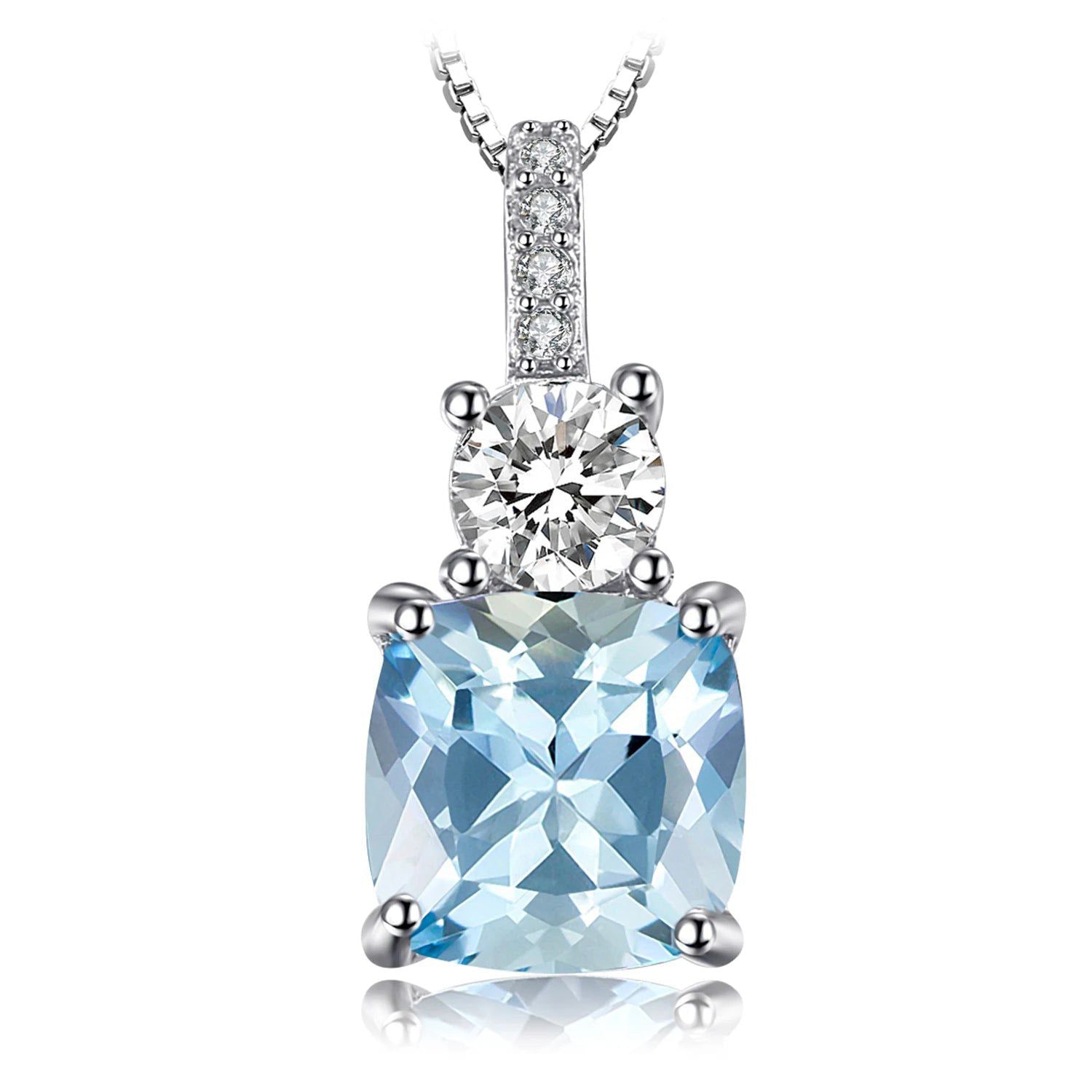 Elegant 1.9ct Sky Blue Topaz Pendant in 925 Sterling Silver - No Chain, Yellow & Rose Gold Plated