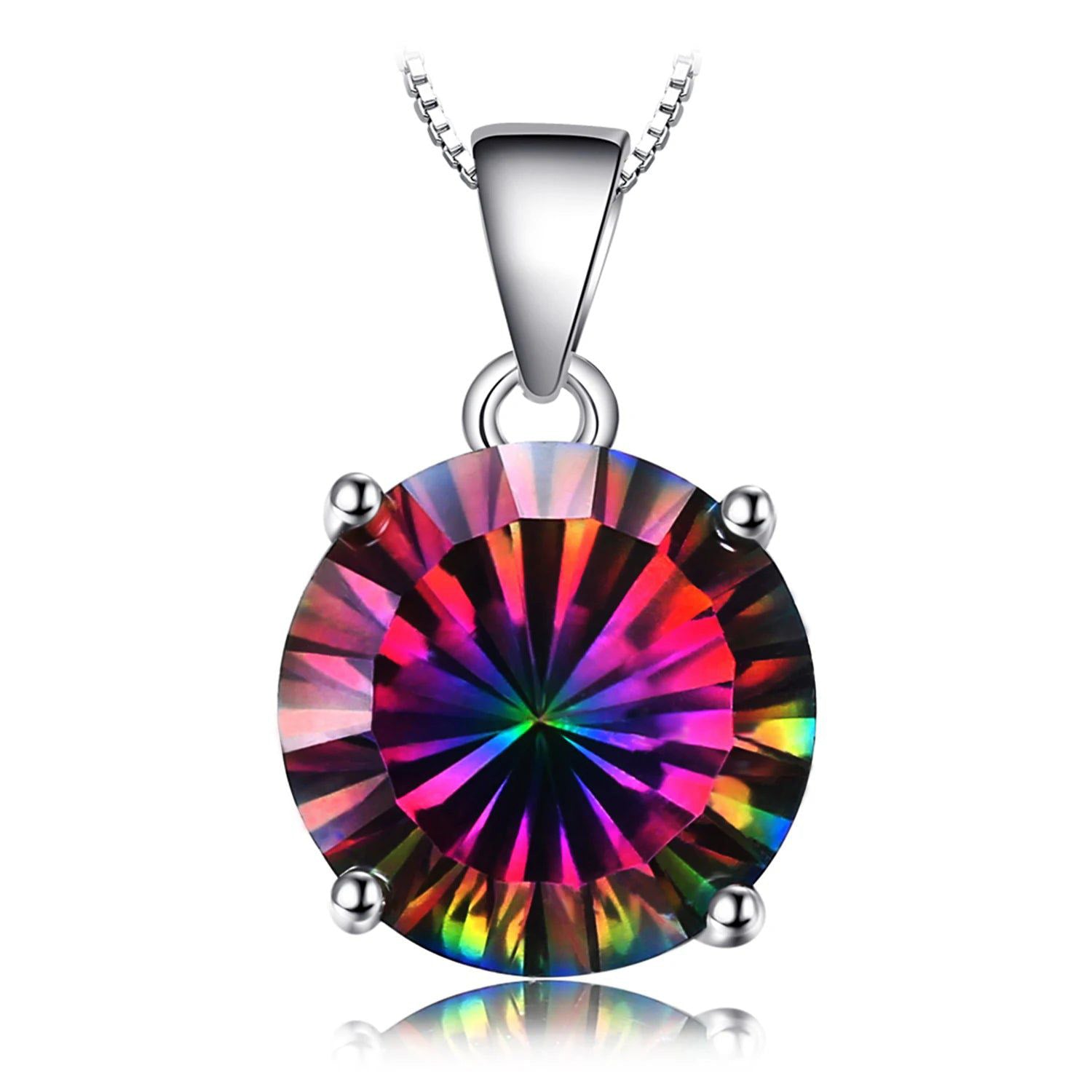 Rainbow Mystic Quartz 4.8ct Pendant in 925 Sterling Silver - No Chain Included