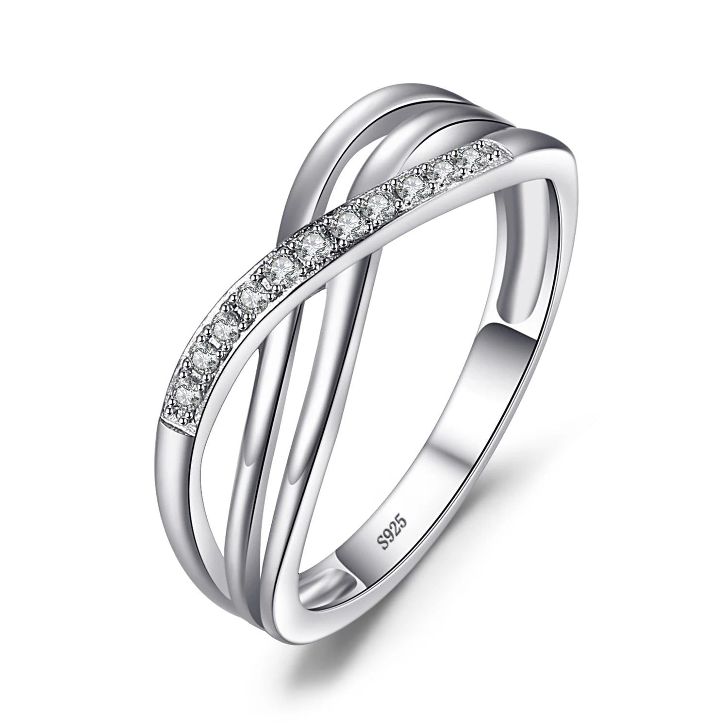 Eternal Love 5A CZ Infinity 925 Sterling Silver Wedding Band Ring