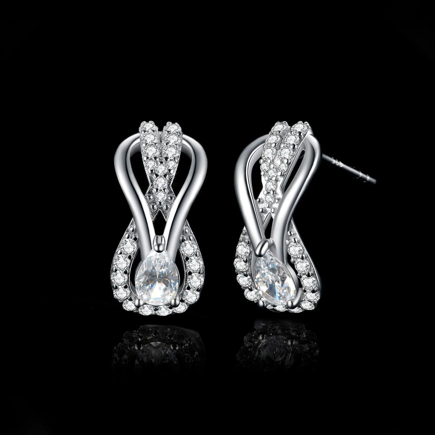 Elegant Infinity Love Knot 2.4ct Gemstone 925 Sterling Silver Stud Earrings - Luxurious Fine Jewelry