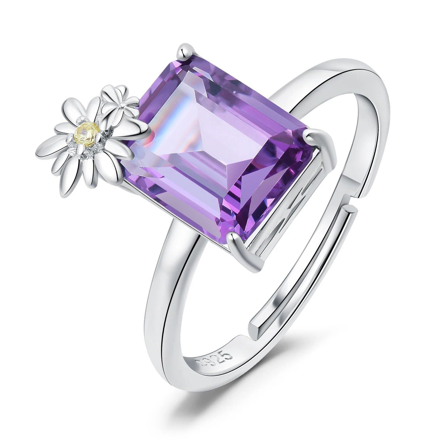 Sophisticated Adjustable Alexandrite Sapphire Ring in 925 Sterling Silver