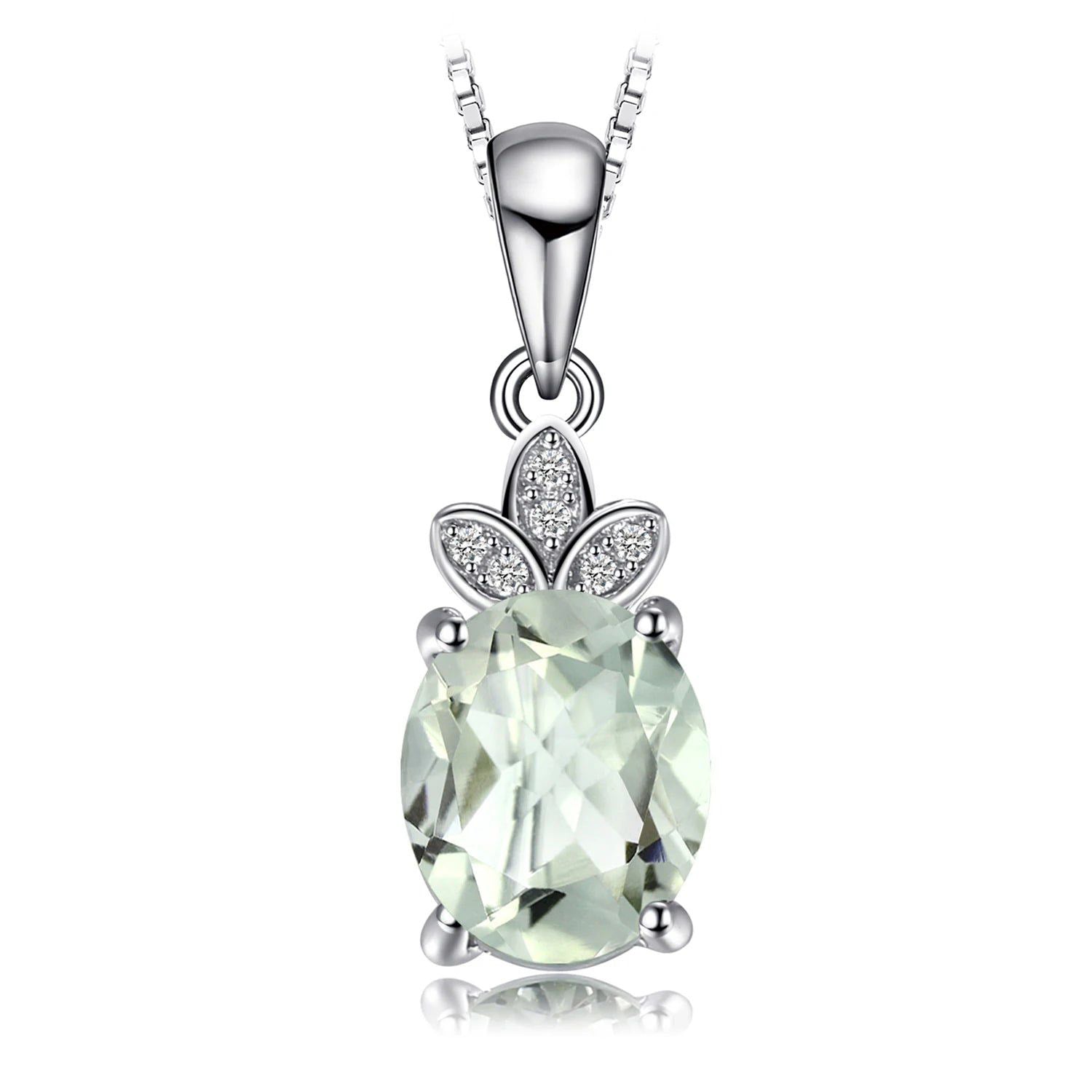 Sophisticated 1.8ct Green Amethyst Pendant in 925 Sterling Silver - No Chain Included