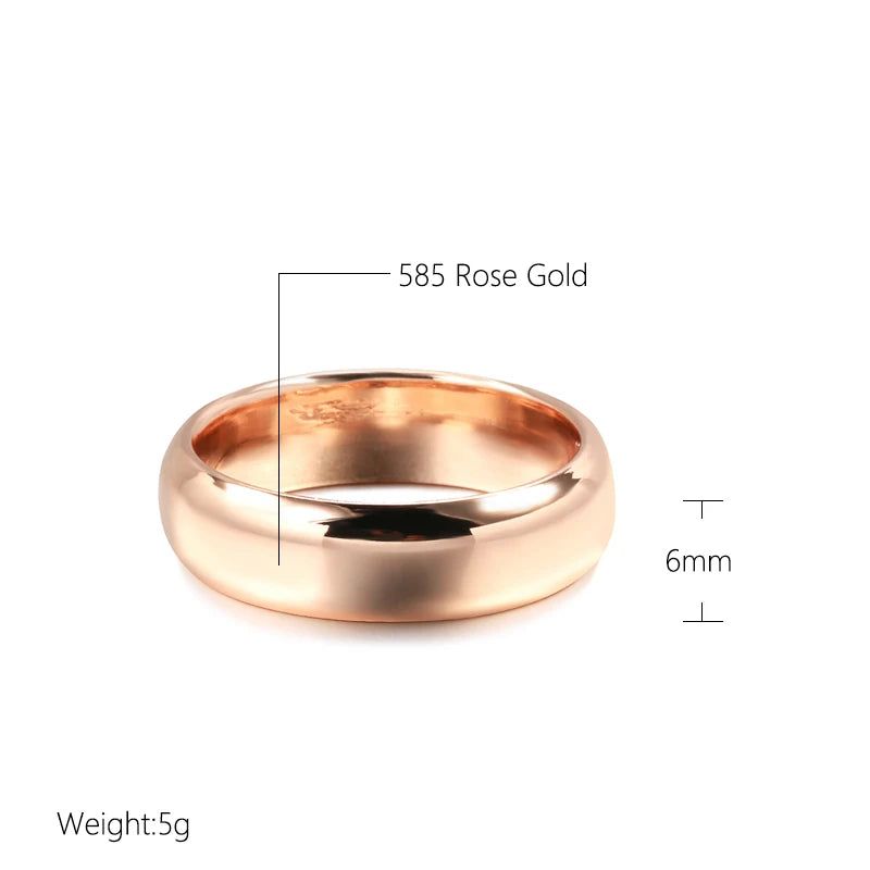 Sleek 585 Rose Gold Glossy Men's Round Ring - Premium Quality Fashion Jewelry