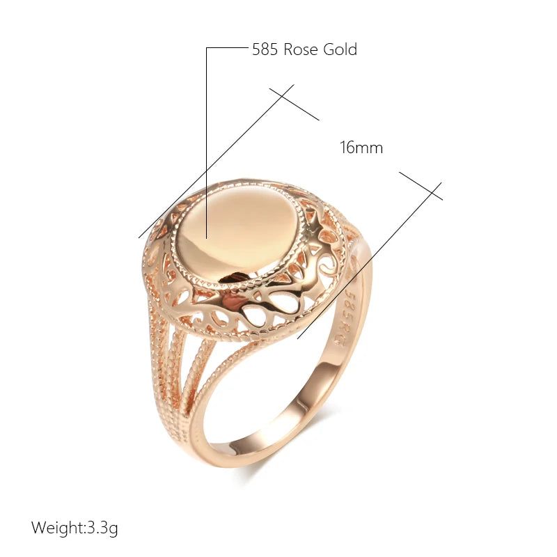 Sleek 585 Rose Gold Glossy Round Rings with Elegant Simplicity