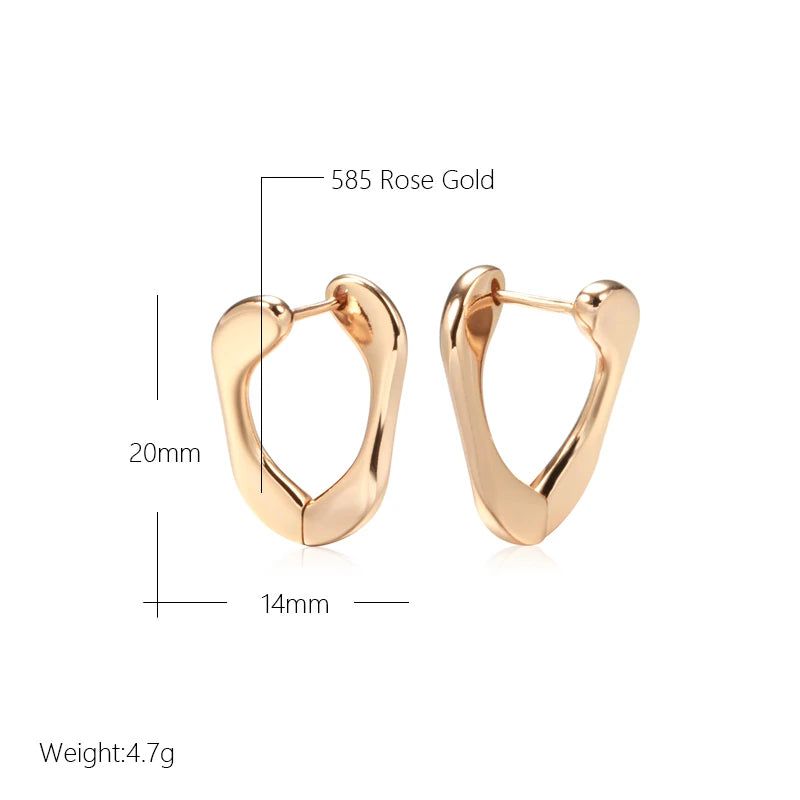 Sleek Rose Gold Geometric Dangle Earrings - Chic Minimalist Jewelry