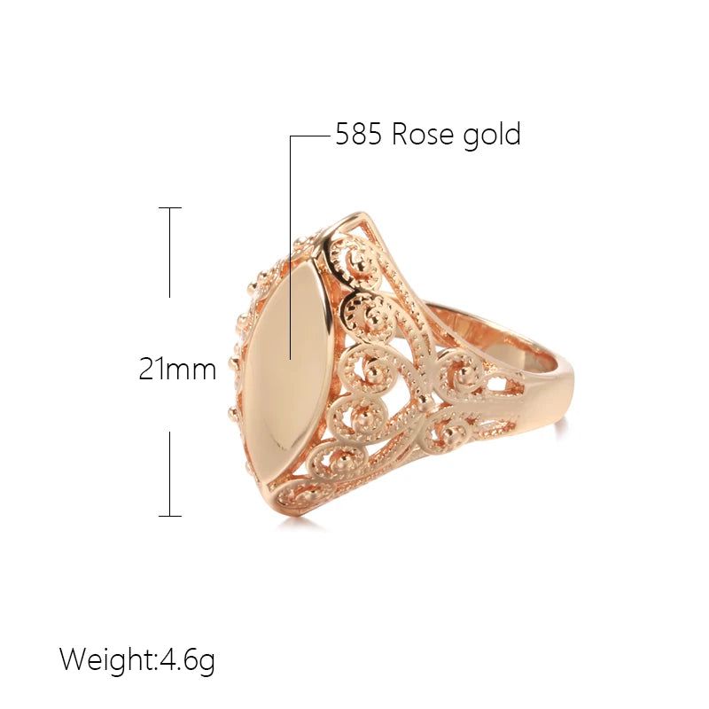 Sleek Rose Gold Rhombus Cocktail Rings with Glossy Finish and Unique Design