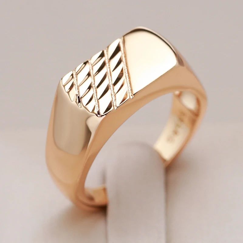 Sleek Rose Gold Square Ring for Men – Stylish High-Quality Jewelry