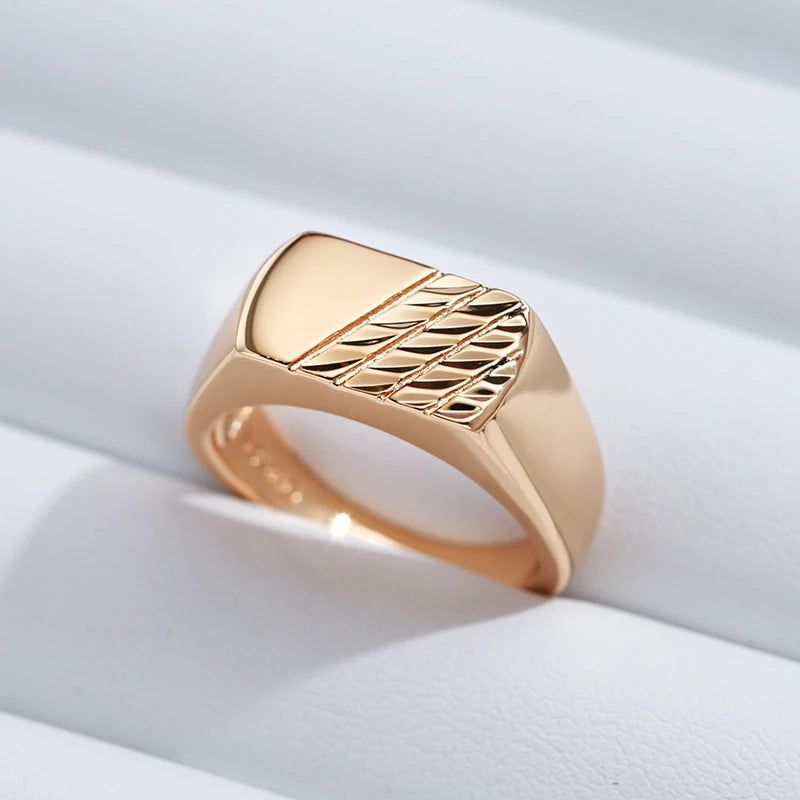 Sleek Rose Gold Square Ring for Men – Stylish High-Quality Jewelry