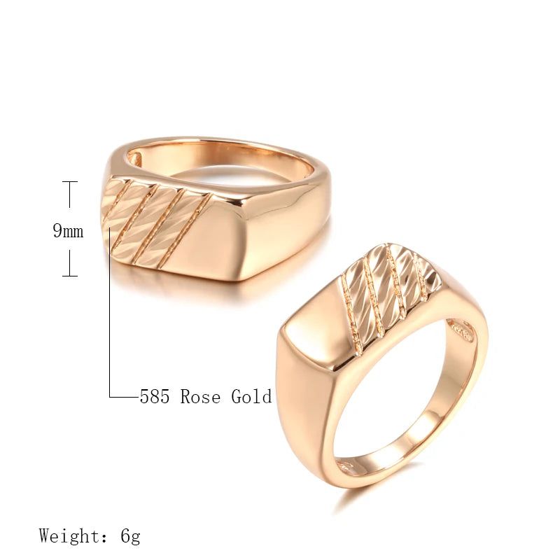 Sleek Rose Gold Square Ring for Men – Stylish High-Quality Jewelry