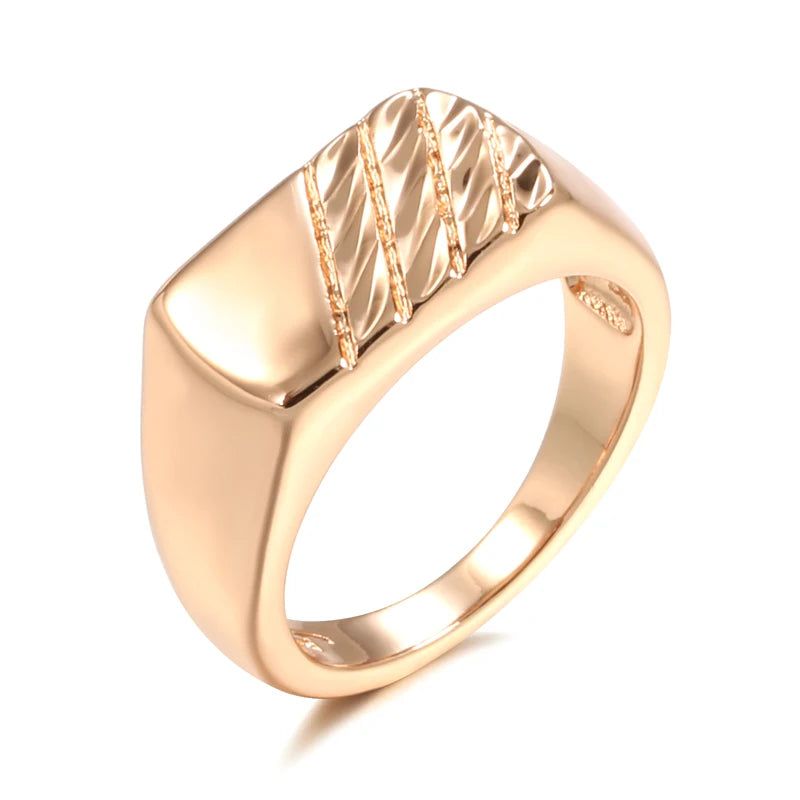 Sleek Rose Gold Square Ring for Men – Stylish High-Quality Jewelry