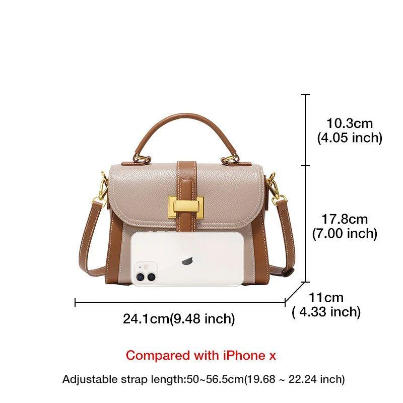 Smart Cowhide Leather Crossbody Bag for Women - Elegant Messenger Handbag for Casual Dating