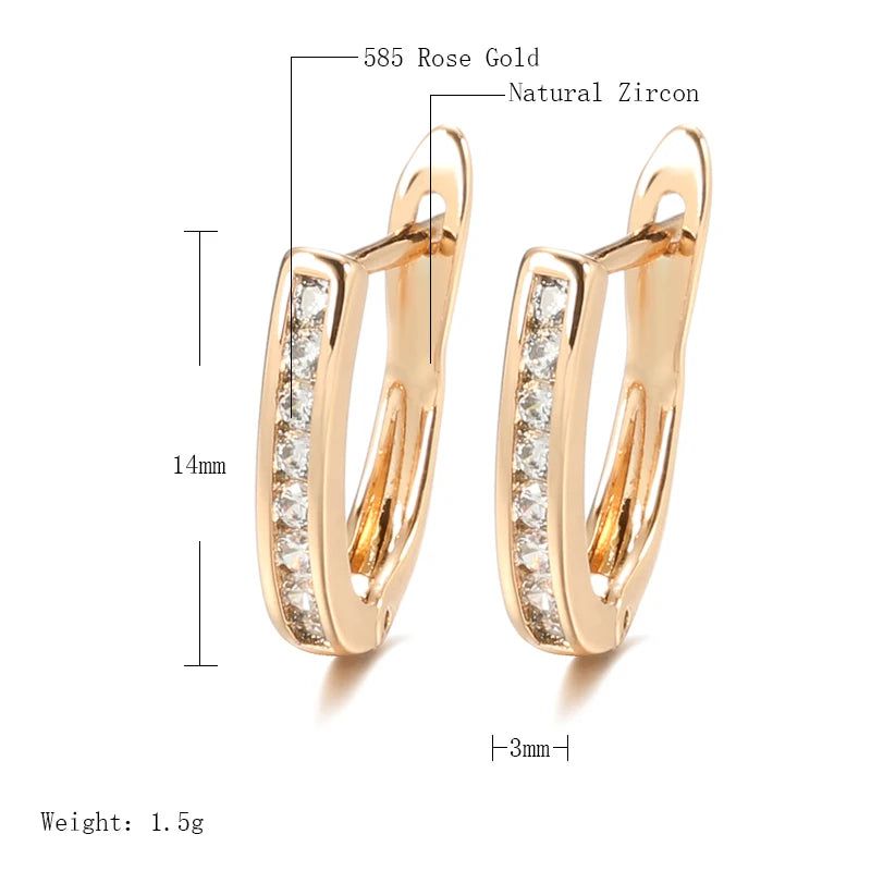 Smart Green Zircon Stud Earrings in 585 Rose Gold - Timeless Jewelry Statement