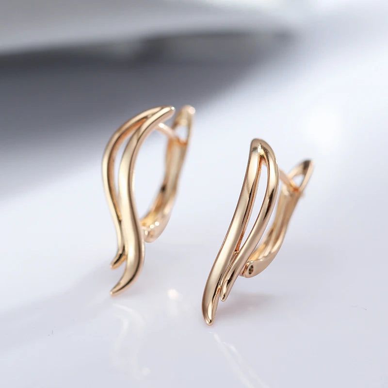 Smart Hollow Leaf Design Rose Gold Drop Earrings - Unique Fashion Jewelry