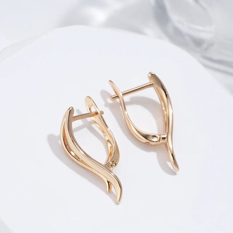 Smart Hollow Leaf Design Rose Gold Drop Earrings - Unique Fashion Jewelry