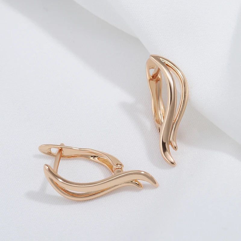 Smart Hollow Leaf Design Rose Gold Drop Earrings - Unique Fashion Jewelry