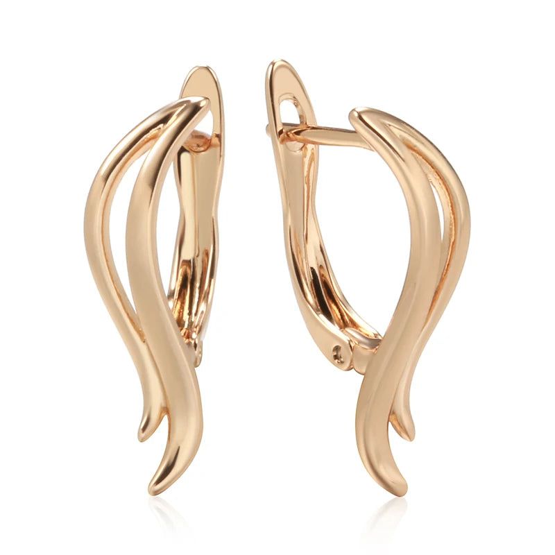 Smart Hollow Leaf Design Rose Gold Drop Earrings - Unique Fashion Jewelry