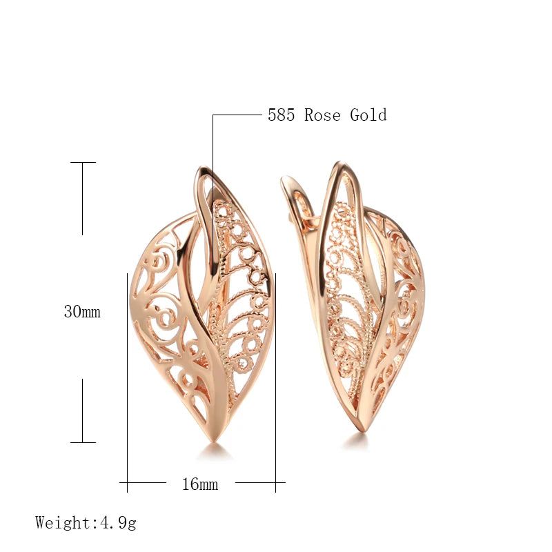 Smart Hollow Rose Gold Bridal Drop Earrings - Unique Fashion Jewelry