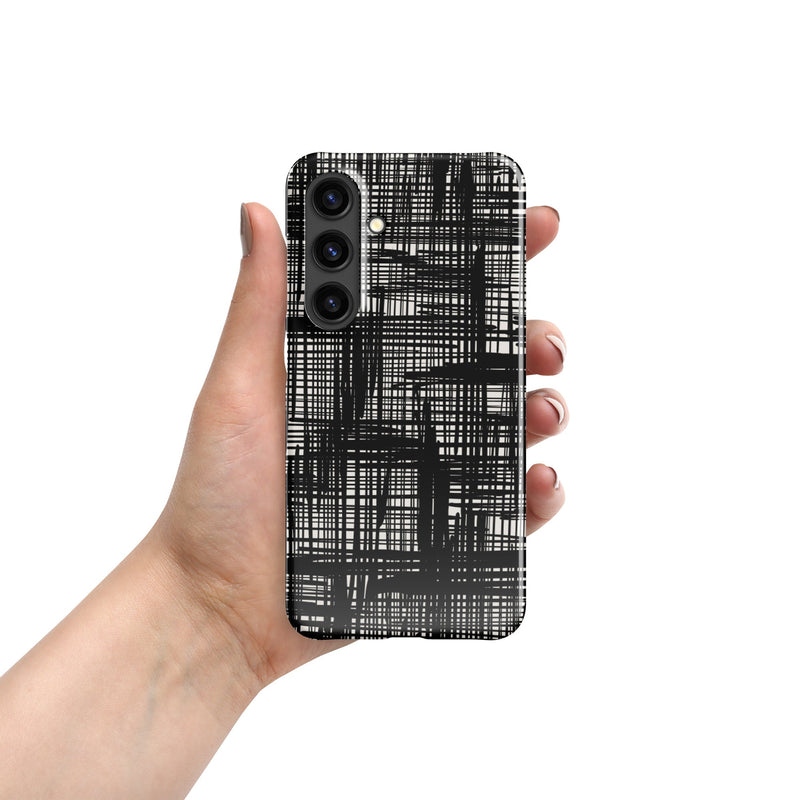 Snap case for Samsung® Galaxy S24 Abstract Hand Drawn Grid Design