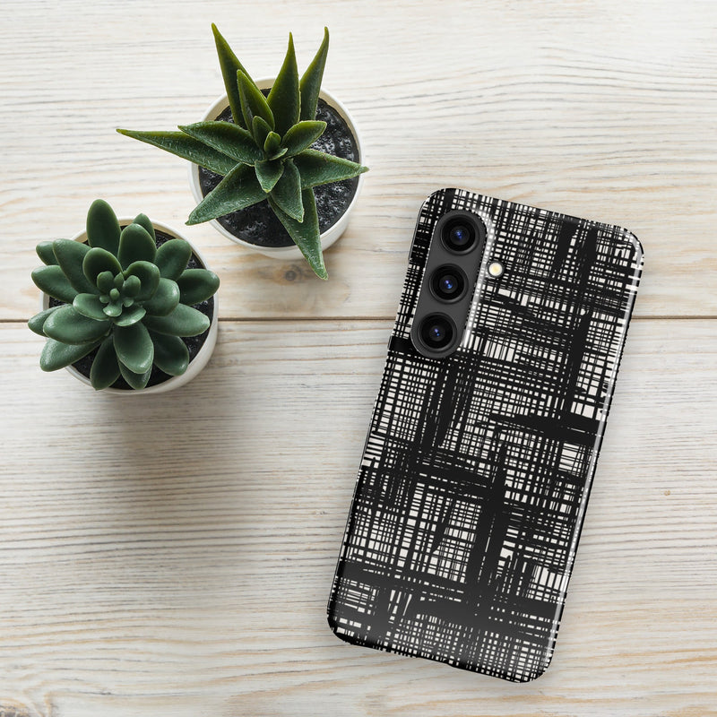 Snap case for Samsung® Galaxy S24 Abstract Hand Drawn Grid Design