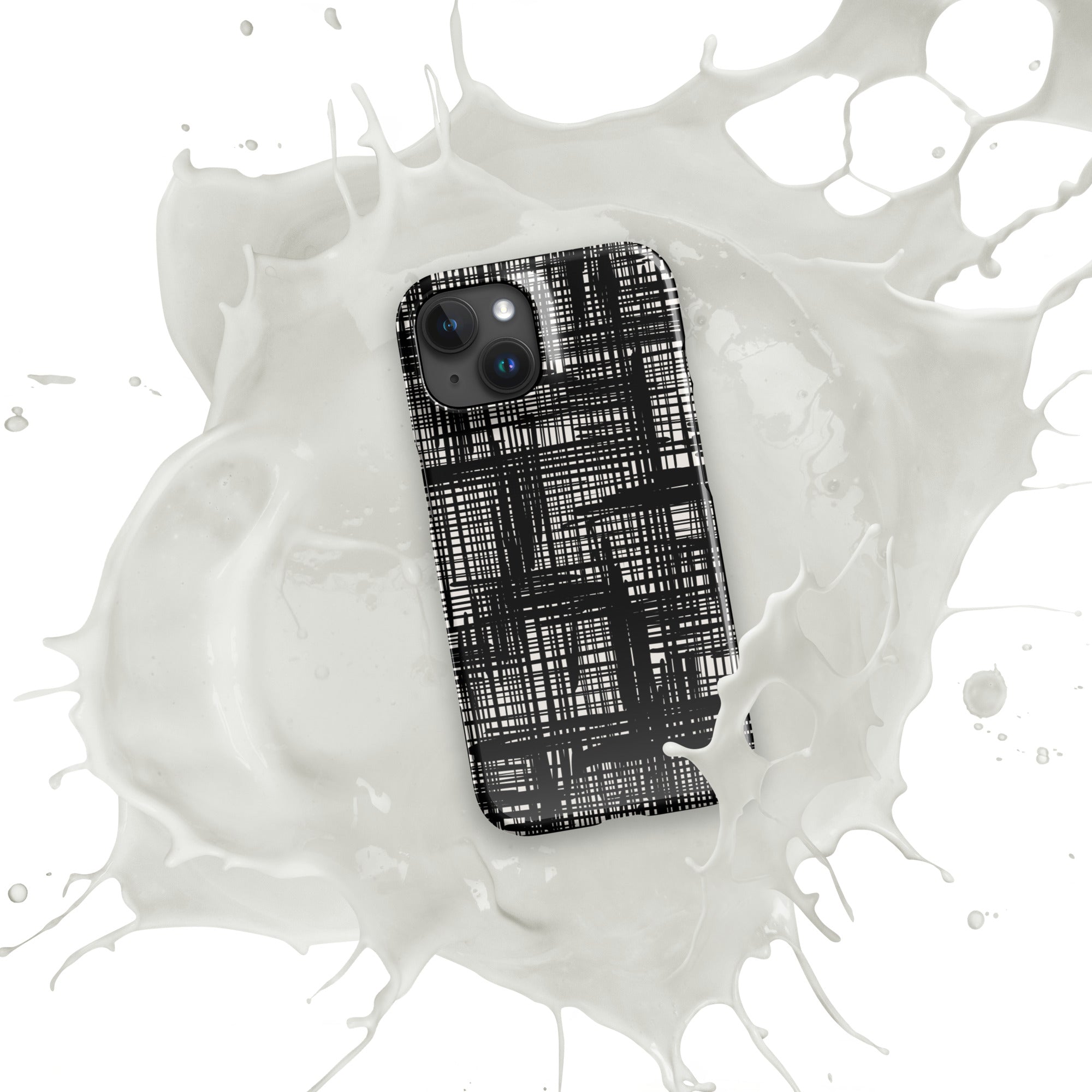 Snap case for iPhone® iPhone 15 Abstract Hand Drawn Grid Design