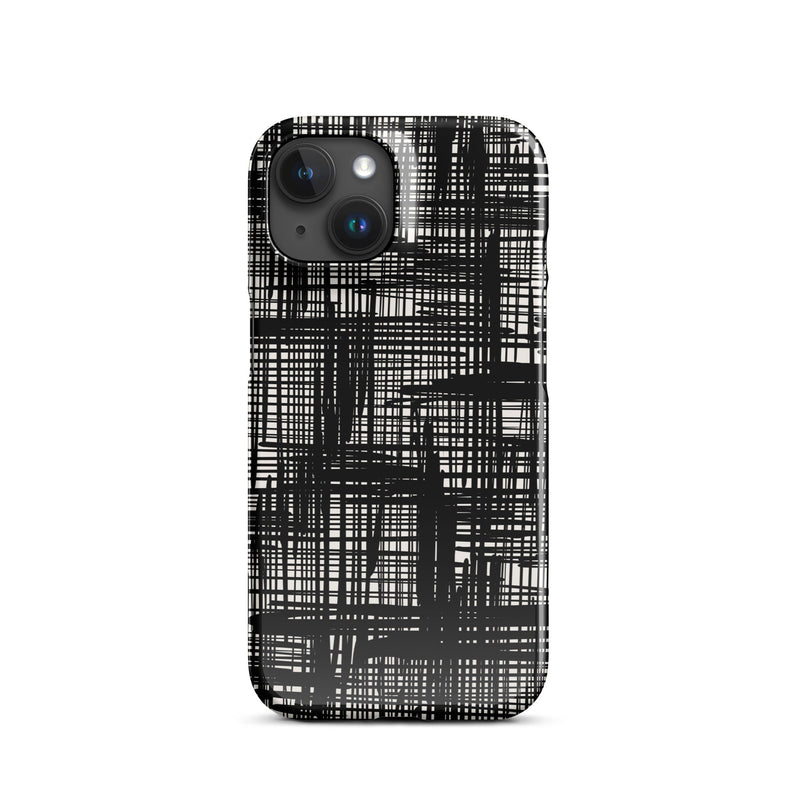 Snap case for iPhone® iPhone 15 Abstract Hand Drawn Grid Design