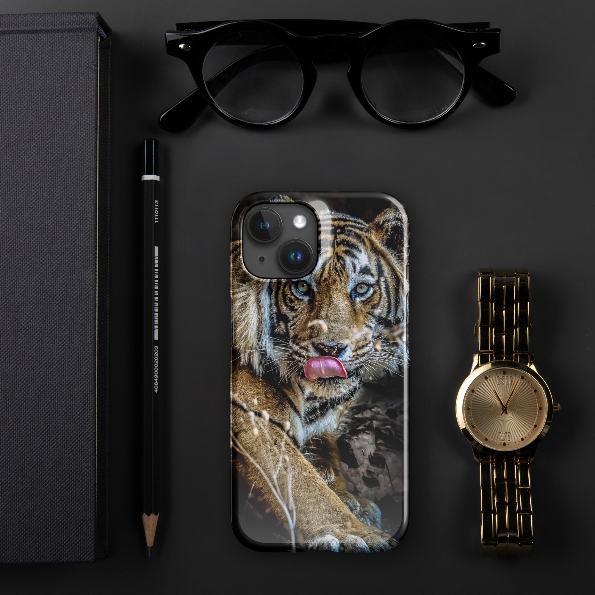 Snap case for iPhone® iPhone 15 Big Cat Art Design