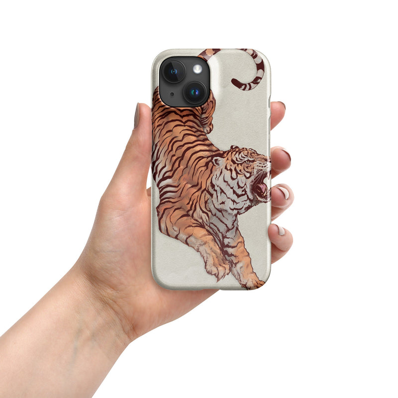 Snap case for iPhone® iPhone 15 Tiger Art Design