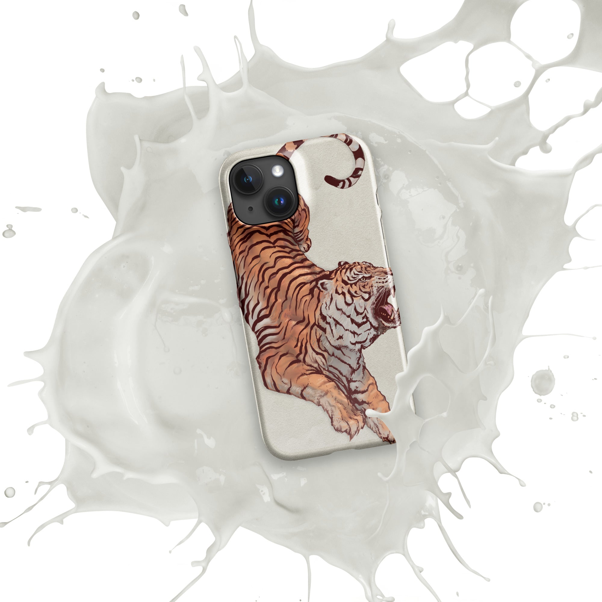 Snap case for iPhone® iPhone 15 Tiger Art Design