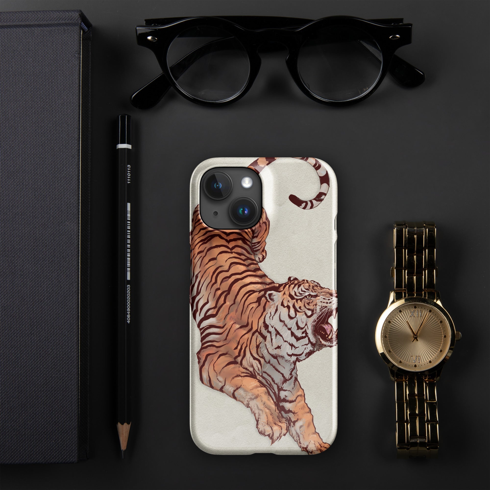 Snap case for iPhone® iPhone 15 Tiger Art Design